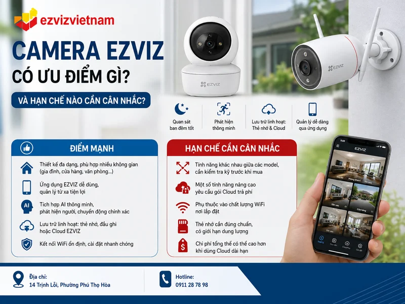 Camera Ezviz có ưu điểm gì và hạn chế nào cần cân nhắc?