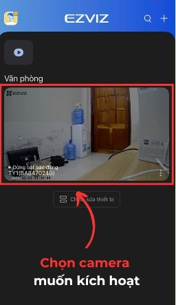Chọn Camera cần kích hoạt lưu trữ đám mây