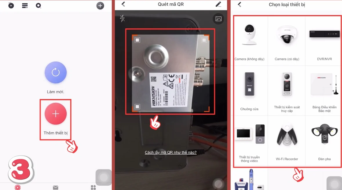Chọn Quét mã QR trên thiết bị