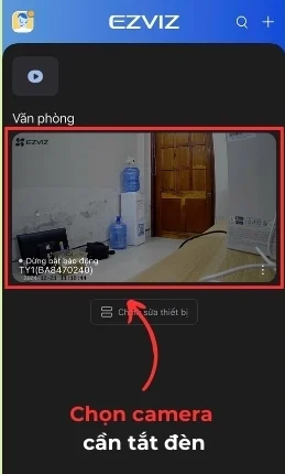 Chọn thiết bị cần điều chỉnh