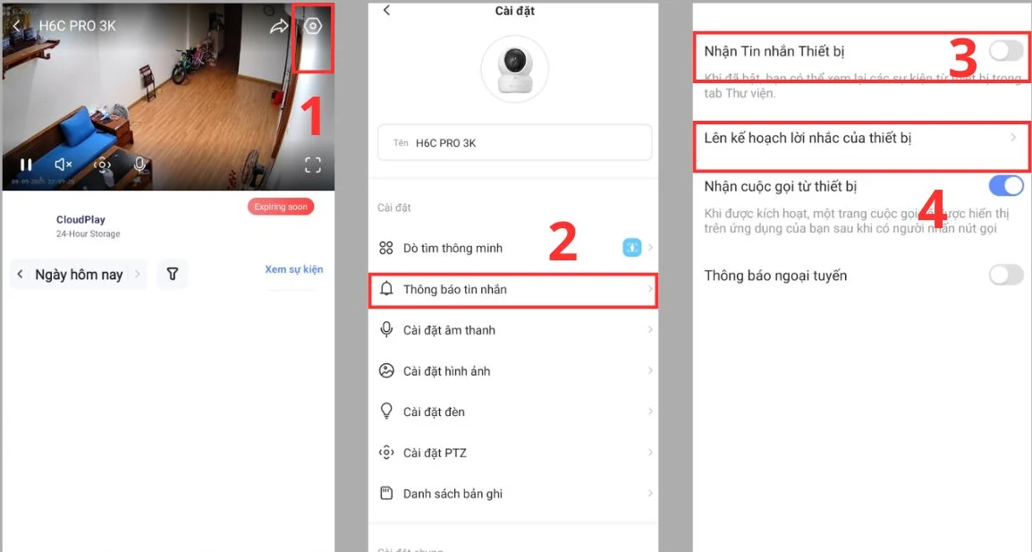Chọn Thông báo báo động