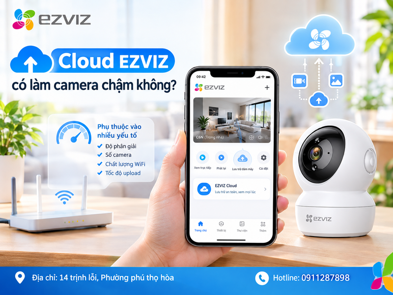 Cloud EZVIZ có làm camera chậm không?