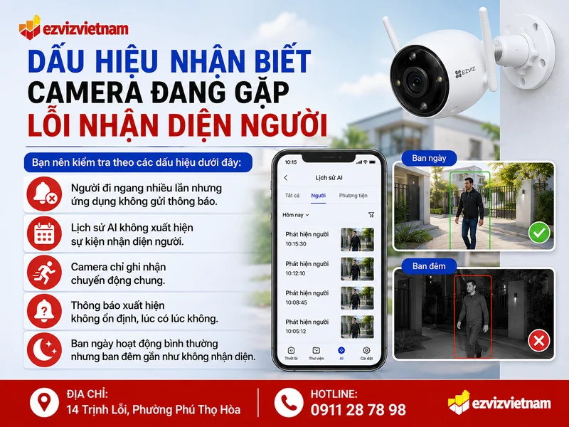 Dấu hiệu nhận biết camera đang gặp lỗi nhận diện người