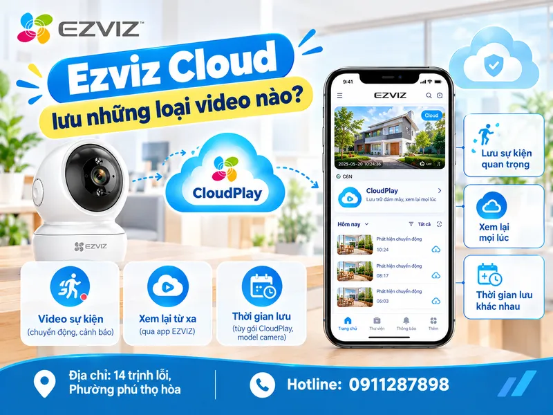 Ezviz Cloud lưu những loại video nào?