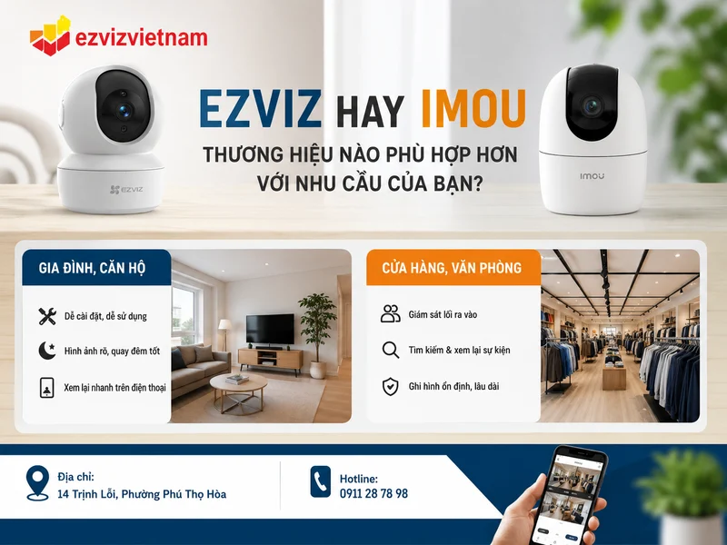 Ezviz hay Imou thương hiệu nào phù hợp hơn với nhu cầu của bạn?