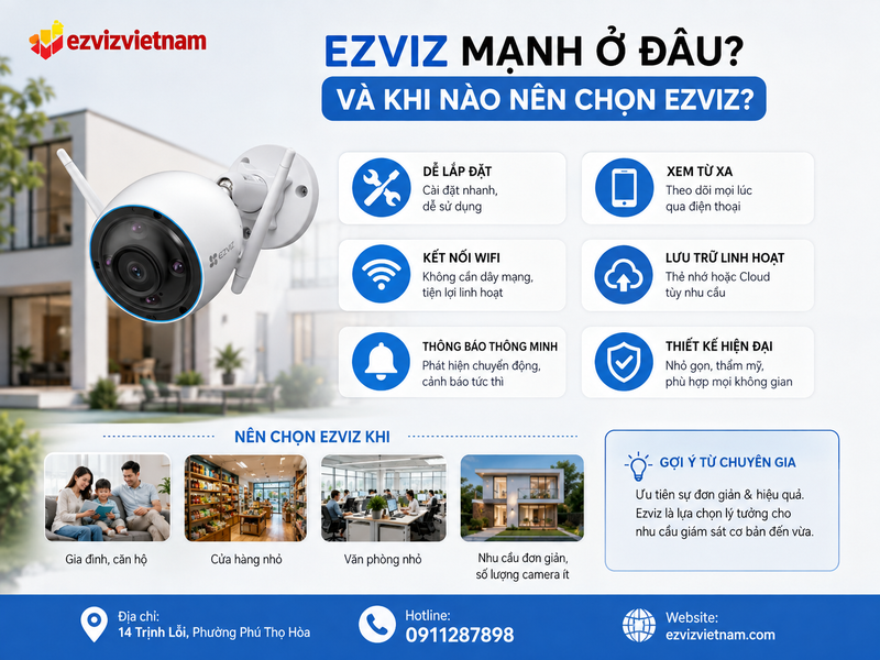 Ezviz mạnh ở đâu và khi nào nên chọn Ezviz?