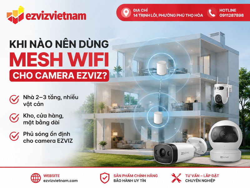 Khi nào nên dùng Mesh WiFi cho camera EZVIZ?