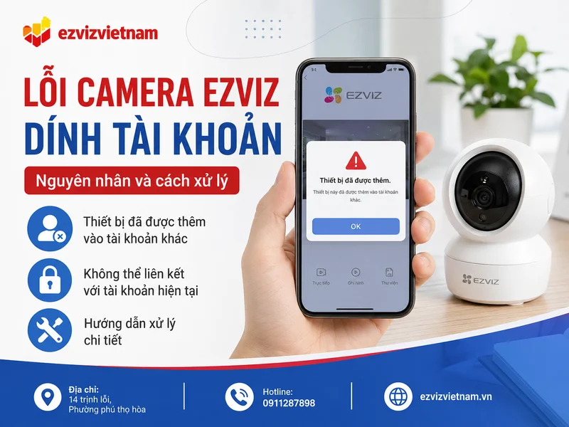 Lỗi camera Ezviz dính tài khoản