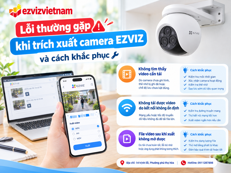 Lỗi thường gặp khi trích xuất camera EZVIZ và cách khắc phục