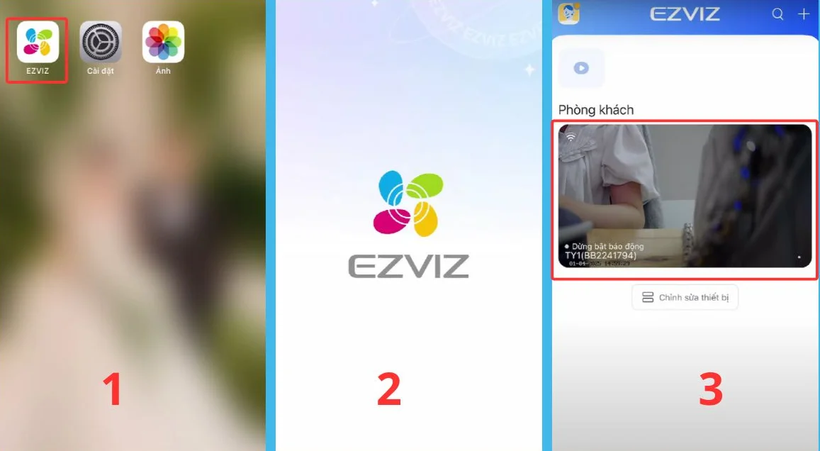 Mở ứng dụng EZVIZ trên điện thoại