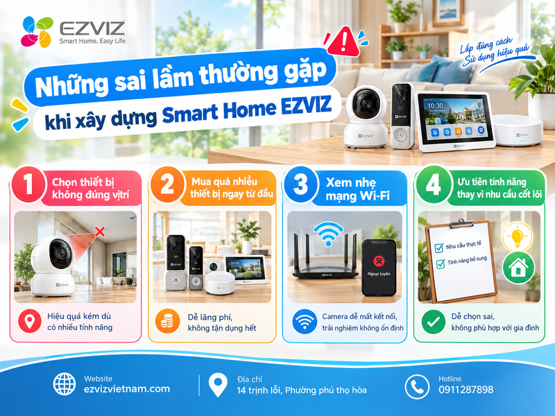 Những sai lầm thường gặp khi xây dựng Smart Home EZVIZ