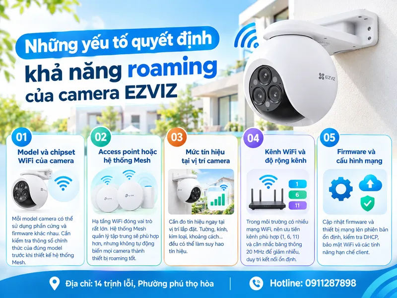 Những yếu tố quyết định khả năng roaming của camera EZVIZ