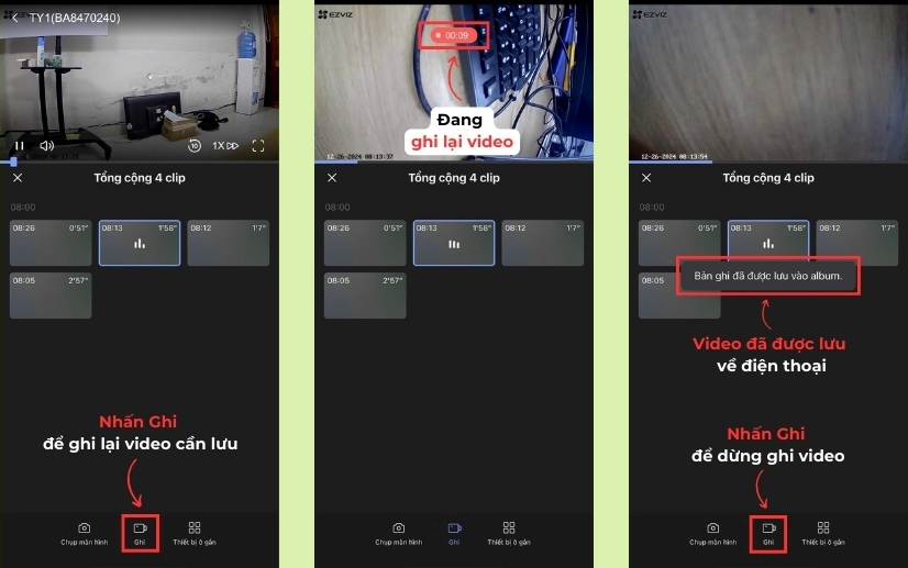 Thực hiện lưu video