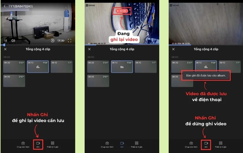 Tiến hành tải hoặc ghi lại video
