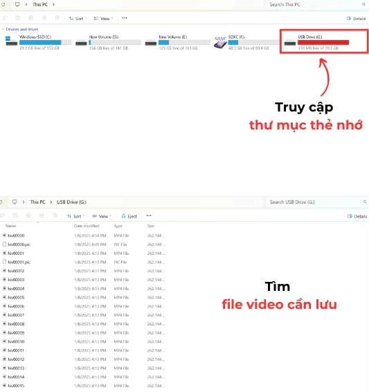 Tìm kiếm file video trong thẻ nhớ