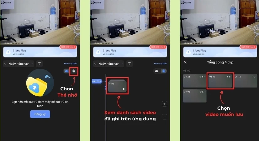 Truy cập mục Xem lại (Playback)