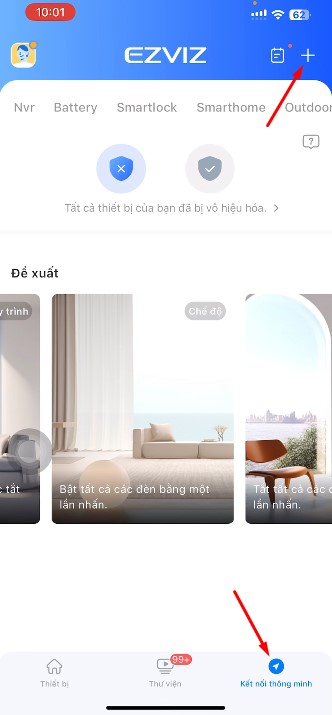 Vào app Ezviz