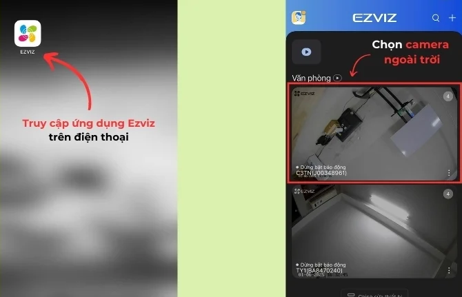Vào phần Cài đặt của camera ngoài trời