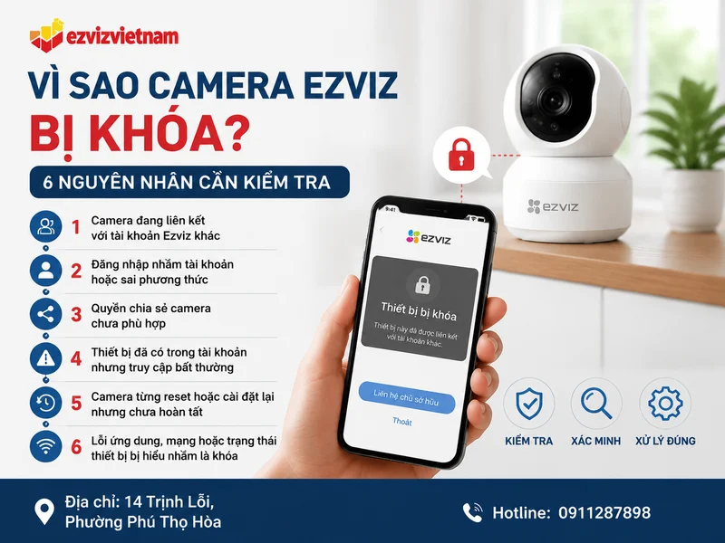Vì sao camera Ezviz bị khóa? 6 nguyên nhân cần kiểm tra trước