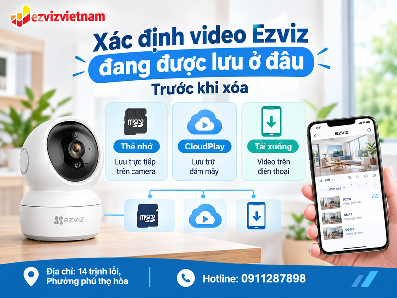 Xác định video Ezviz đang được lưu ở đâu trước khi xóa