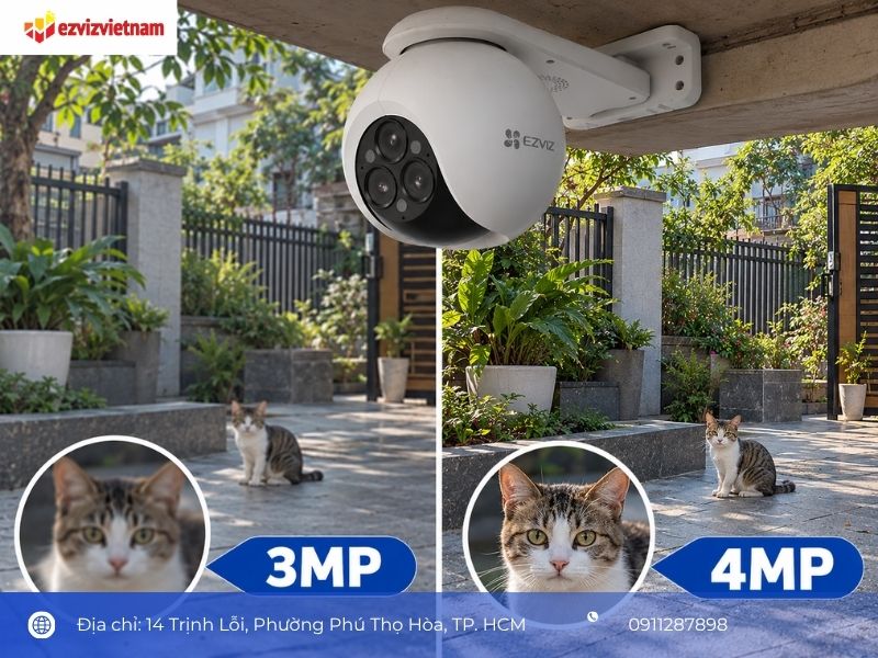 3MP và 4MP chênh lệch điểm ảnh thế nào trên cùng một cảnh quay?