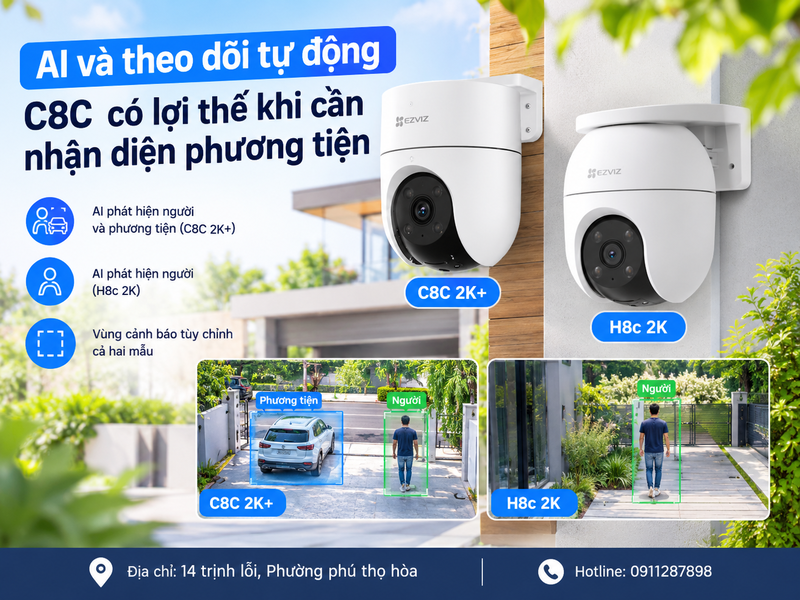 AI và theo dõi tự động: C8C có lợi thế khi cần nhận diện phương tiện