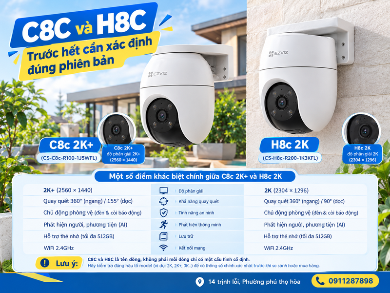 C8C và H8C: Trước hết cần xác định đúng phiên bản