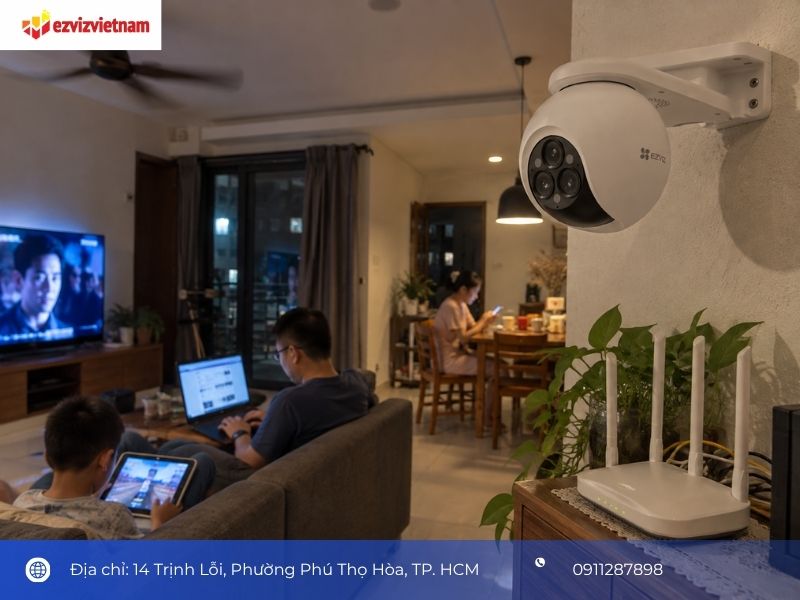 Camera vẫn chập chờn sau khi đổi vị trí: Kiểm tra nhiễu mạng và tải WiFi