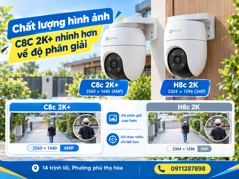 Chất lượng hình ảnh: C8C 2K+ nhỉnh hơn về độ phân giải