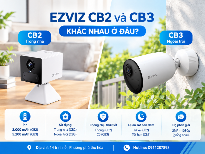 EZVIZ CB2 và CB3 khác nhau ở đâu?