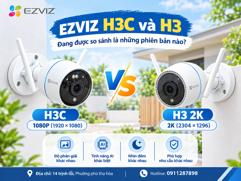 EZVIZ H3C và H3 đang được so sánh là những phiên bản nào?