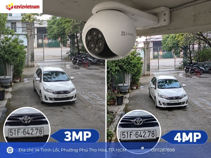 Lập phương án chọn 3MP hoặc 4MP theo từng khu vực cần quan sát