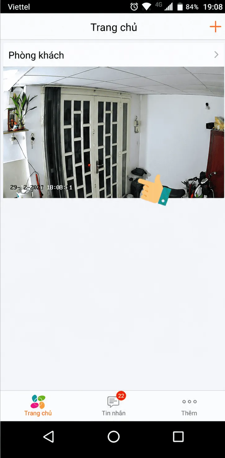Mở ứng dụng EZVIZ và chọn camera cần xem