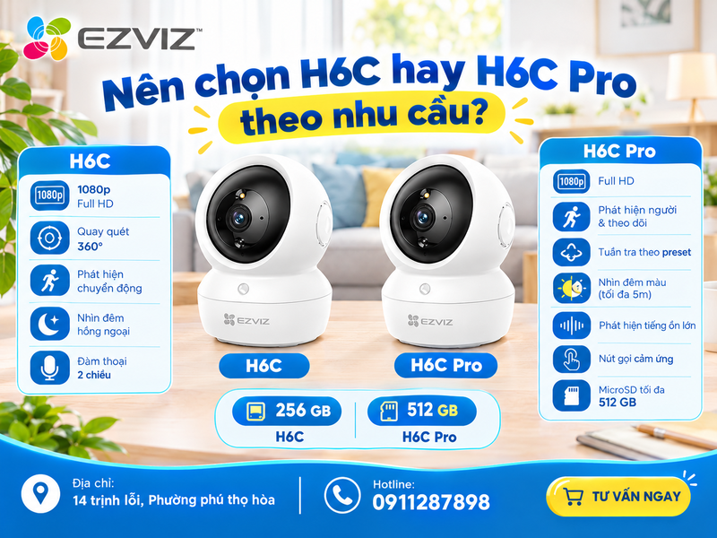 Nên chọn EZVIZ H6C hay H6C Pro theo nhu cầu?
