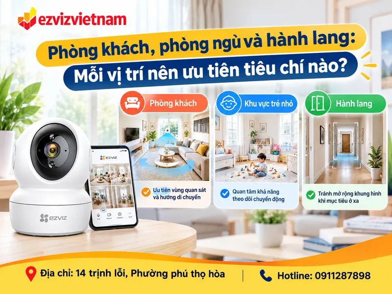 Phòng khách, phòng ngủ và hành lang: Mỗi vị trí nên ưu tiên tiêu chí nào?