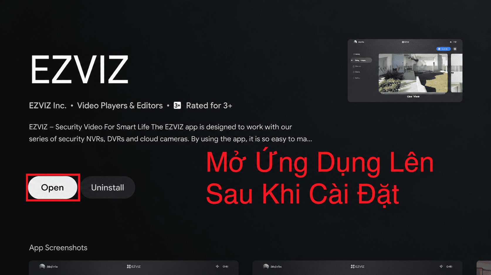 Tải và cài đặt ứng dụng EZVIZ trên tivi