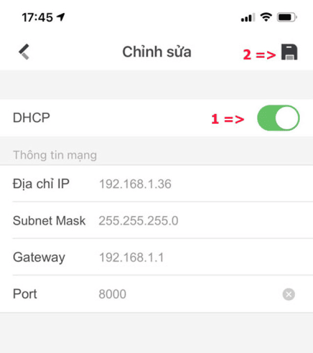 Tắt DHCP và đổi địa chỉ IP