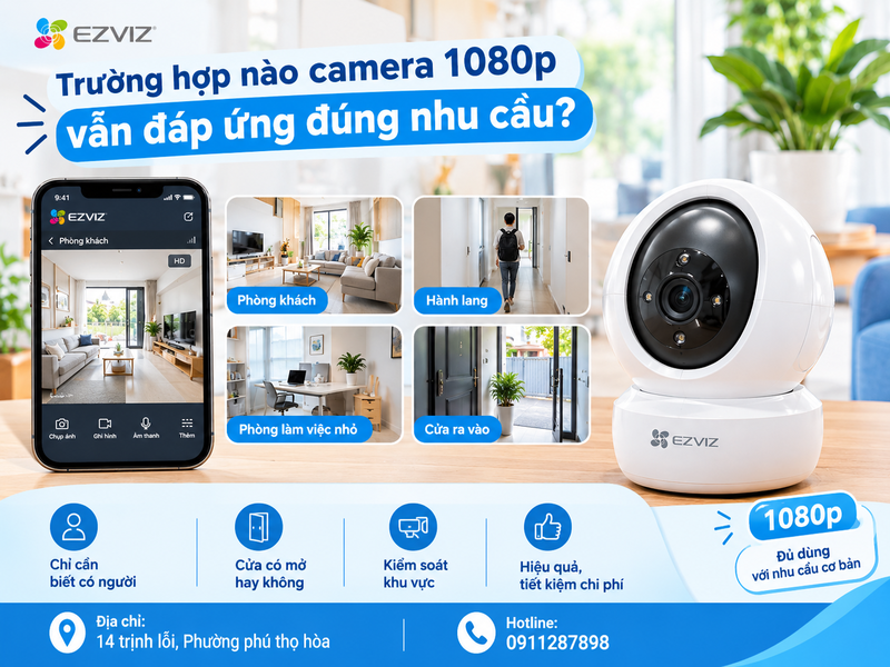 Trường hợp nào camera 1080p vẫn đáp ứng đúng nhu cầu?