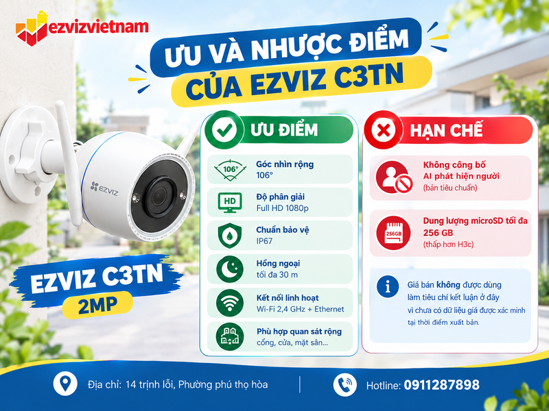 Ưu và nhược điểm của EZVIZ C3TN